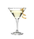 Glass of classic martini cocktail with lemon zest Royalty Free Stock Photo