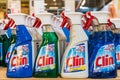 Glass cleaner Clin. Department of cleanliness in the supermarket. October 11, 2022 Balti Moldova