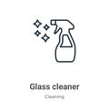 Glass cleaner outline vector icon. Thin line black glass cleaner icon, flat vector simple element illustration from editable Royalty Free Stock Photo