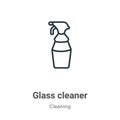 Glass cleaner outline vector icon. Thin line black glass cleaner icon, flat vector simple element illustration from editable Royalty Free Stock Photo