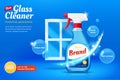 Glass cleaner promo banner Royalty Free Stock Photo