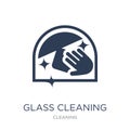 Glass cleaning icon. Trendy flat vector Glass cleaning icon on w