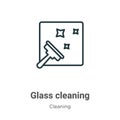 Glass cleaning outline vector icon. Thin line black glass cleaning icon, flat vector simple element illustration from editable Royalty Free Stock Photo