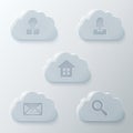 Glass Clouds Icons Set Royalty Free Stock Photo