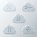 Glass Clouds Icons Set Royalty Free Stock Photo