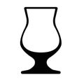 glass for cocktail, glass for alcohol, glass for coffee. Flat style. Black icon