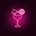 a glass of cocktail icon. Elements of Bar in neon style icons. Simple icon for websites, web design, mobile app, info graphics Royalty Free Stock Photo