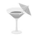 Glass with a cocktail.Party and parties single icon in monochrome style vector symbol stock illustration. Royalty Free Stock Photo