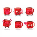 Glass of coffee cartoon character with love cute emoticon