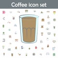 Glass of coffee colored icon. Coffee icons universal set for web and mobile Royalty Free Stock Photo