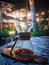 glass of coffee night cafe Royalty Free Stock Photo