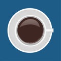 A glass of coffee view from top vector symbol illustration
