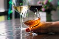 Glass of cognac Royalty Free Stock Photo