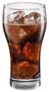 Glass of cola drink with ice cubes isolated on white background. File contains clipping path Royalty Free Stock Photo