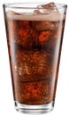 Glass of cola drink with ice cubes isolated on white background. File contains clipping path Royalty Free Stock Photo