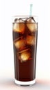 A glass of cola with ice cubes and isolated white background Royalty Free Stock Photo