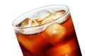 Glass of Cola with Ice Cubes on a white background Royalty Free Stock Photo