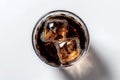 Glass cola ice top view. Generate Ai