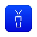 Glass cola icon blue vector