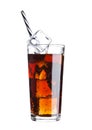 Glass of cola soda drink cold with ice cubes Royalty Free Stock Photo