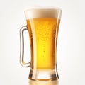 Glass of cold beer with foam, pint of original premium beer drink, alcohol flavour and holiday celebration