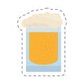 glass cold beer image cut line