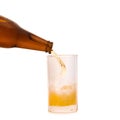 Glass of Cold Beer on White background Royalty Free Stock Photo