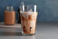 Glass with cold brew coffee and milk Royalty Free Stock Photo