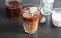 Glass with cold brew coffee and milk Royalty Free Stock Photo