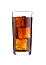 Glass of cold cola soda drink with ice cubes Royalty Free Stock Photo