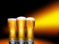 Glass of cold craft light beer on dark background. Royalty Free Stock Photo