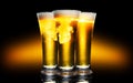 Glass of cold craft light beer on dark background. Royalty Free Stock Photo