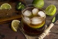 Glass of cold Cuba Libre