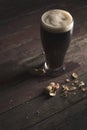 Peanuts and dark beer Royalty Free Stock Photo