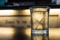 A glass of cold drinking water on table Royalty Free Stock Photo