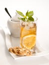 Glass of cold green tea Royalty Free Stock Photo