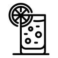 Glass cold limonade icon, outline style