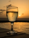 Glass of cold white wine Royalty Free Stock Photo