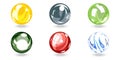 Glass colored balls. Set of glass balls. Vector illustration Royalty Free Stock Photo