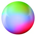 Glass colorful ball or precious pearl. Glossy realistic ball, 3D abstract vector illustration highlighted on a white