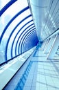 Glass corridor in modern business centre Royalty Free Stock Photo