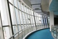 Glass corridor in office centre