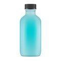 Glass Cosmetic Bottle. Realistic 3d Blue Flask