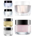 Glass Cosmetic Jar mock up. Round Glossy Cream Royalty Free Stock Photo