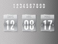 Glass Countdown timer on transparent background. Clock counter. Vector
