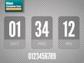 Glass Countdown timer on transparent background. Clock counter. Vector