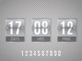 Glass Countdown timer on transparent background. Clock counter. Vector