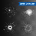 Glass Crack Images Set Royalty Free Stock Photo