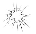 Glass cracked vector illustration. broken window sketch vector Royalty Free Stock Photo