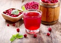 Glass of cranberry juice with fresh berries Royalty Free Stock Photo